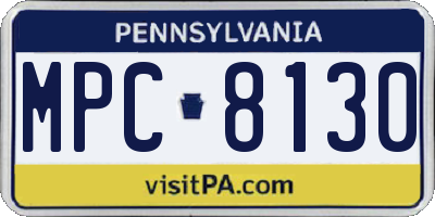 PA license plate MPC8130