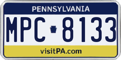 PA license plate MPC8133