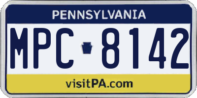 PA license plate MPC8142
