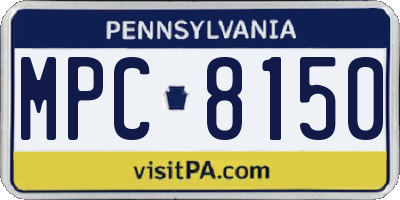 PA license plate MPC8150