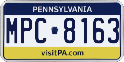 PA license plate MPC8163