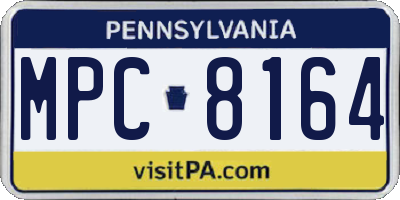 PA license plate MPC8164