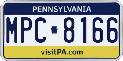 PA license plate MPC8166