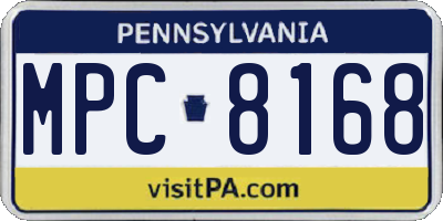 PA license plate MPC8168