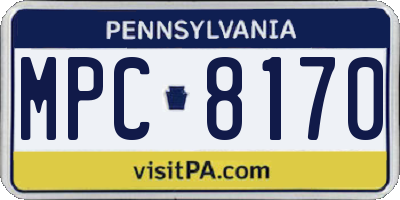 PA license plate MPC8170