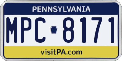 PA license plate MPC8171