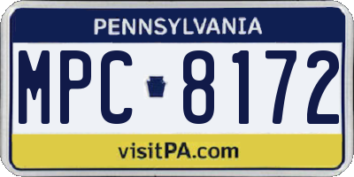 PA license plate MPC8172