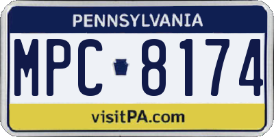 PA license plate MPC8174