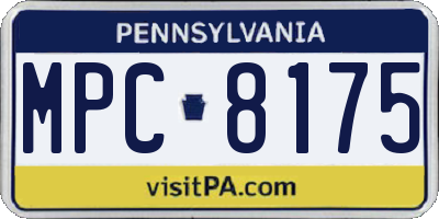 PA license plate MPC8175