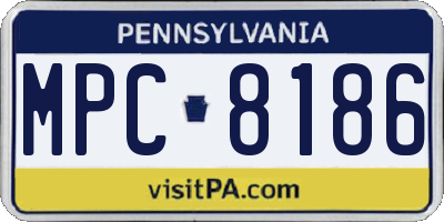 PA license plate MPC8186