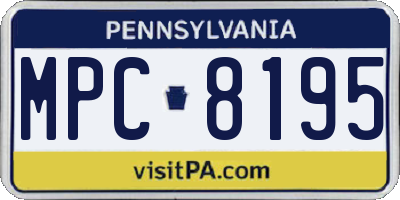 PA license plate MPC8195