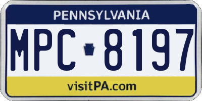 PA license plate MPC8197