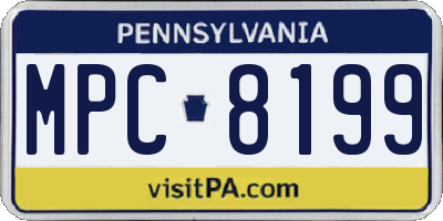 PA license plate MPC8199