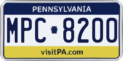 PA license plate MPC8200