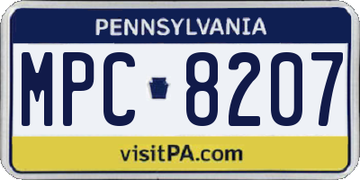 PA license plate MPC8207