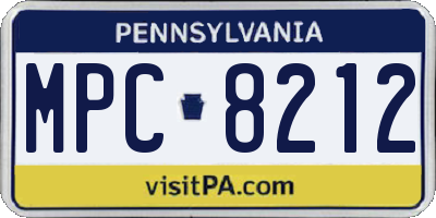 PA license plate MPC8212