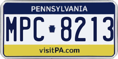 PA license plate MPC8213