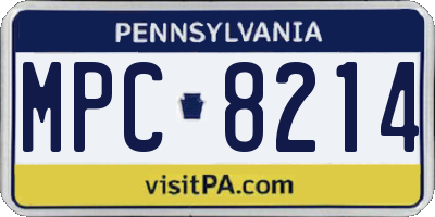 PA license plate MPC8214