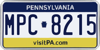 PA license plate MPC8215