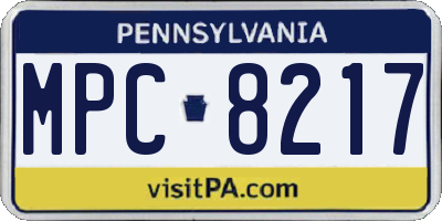 PA license plate MPC8217