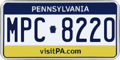 PA license plate MPC8220