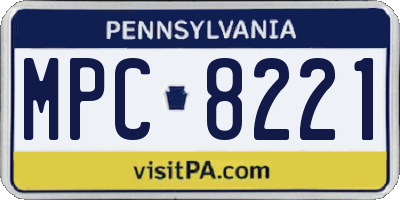 PA license plate MPC8221
