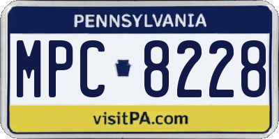 PA license plate MPC8228