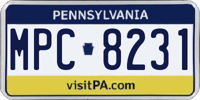 PA license plate MPC8231