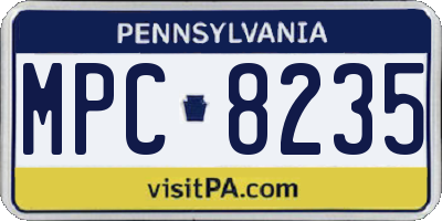 PA license plate MPC8235