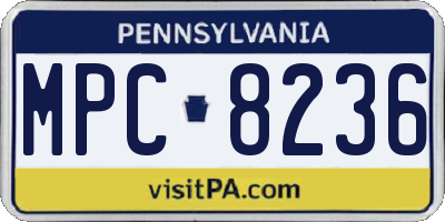 PA license plate MPC8236