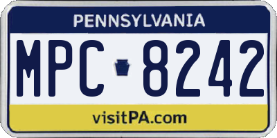 PA license plate MPC8242