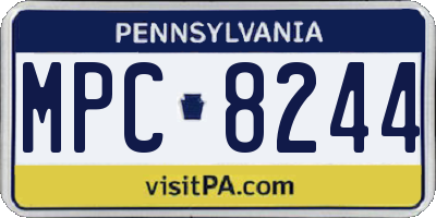 PA license plate MPC8244