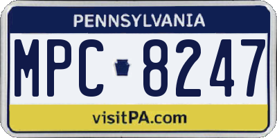 PA license plate MPC8247