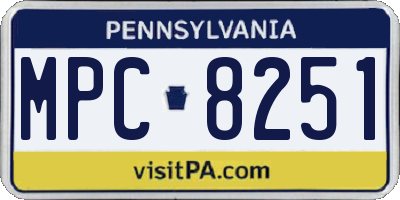 PA license plate MPC8251