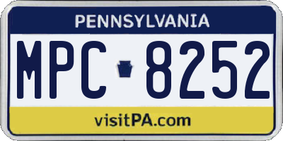 PA license plate MPC8252