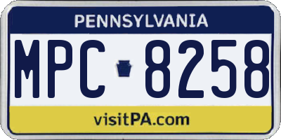 PA license plate MPC8258