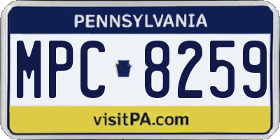 PA license plate MPC8259
