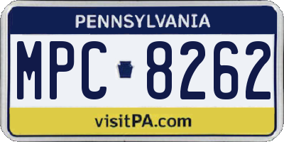PA license plate MPC8262