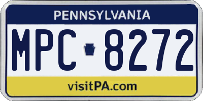 PA license plate MPC8272
