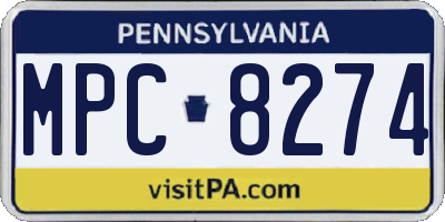 PA license plate MPC8274