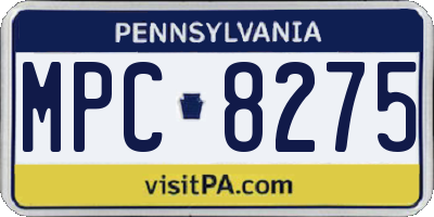 PA license plate MPC8275