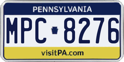 PA license plate MPC8276