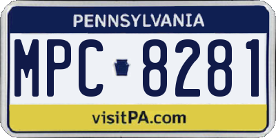 PA license plate MPC8281