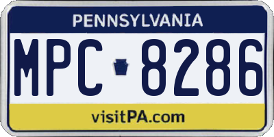 PA license plate MPC8286