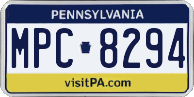 PA license plate MPC8294