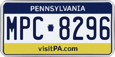 PA license plate MPC8296