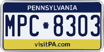 PA license plate MPC8303