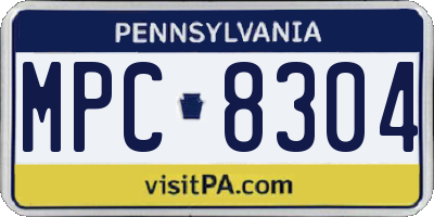 PA license plate MPC8304