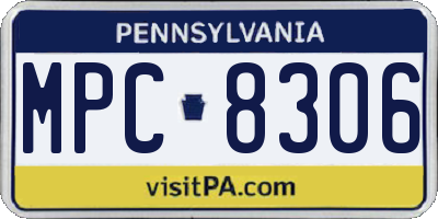 PA license plate MPC8306