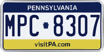 PA license plate MPC8307